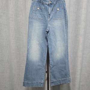 J. Crew Light Blue Flare Wide Leg Sailor Style Jeans Trousers Size 31  Exc Cond